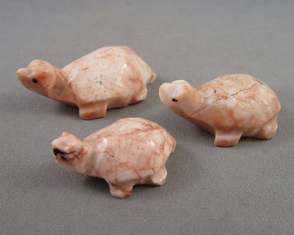 Set of 3 Dolomite Stone Turtles H065-24