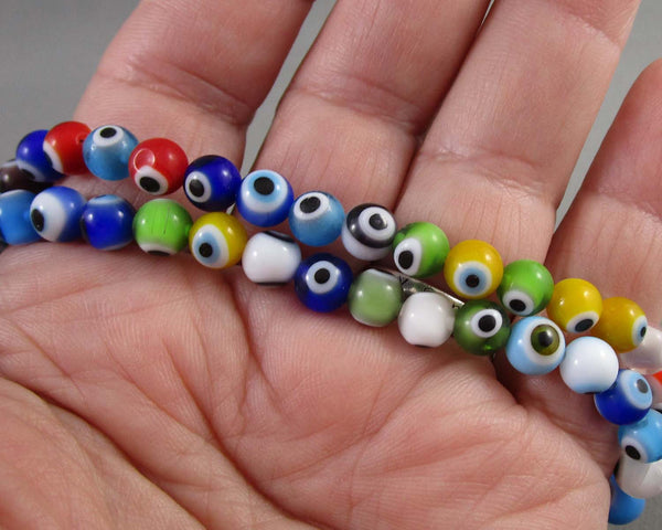 Multi Color Greek Evil Eye 6mm Beads Z071