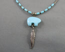 Blue Howlite Zuni Bear Pendant Necklace (Vintage) H087-5