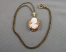 Cameo Pendant Necklace 14KGF (Vintage) H087-8