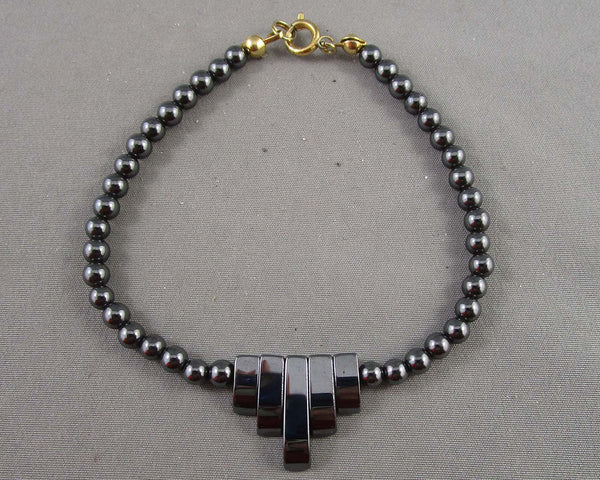 Hematite Gemstone Bracelet (Vintage) H065-13