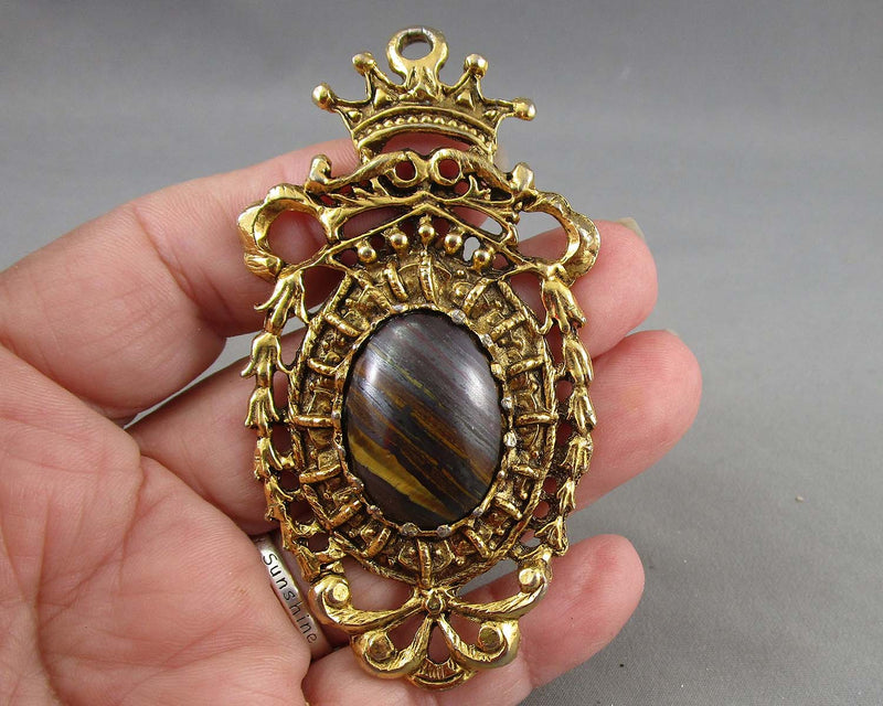 Vintage Tiger Iron Pendant H0669-1