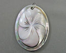 Abalone Flower Gemstone Pendant (Vintage) H087-21