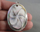 Abalone Flower Gemstone Pendant (Vintage) H087-21