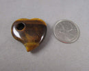 Tiger Eye Heart Big Hole Bead 30mm 1pc Z082