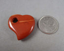 Red Jasper Heart Big Hole Bead 30mm 1pc Z068
