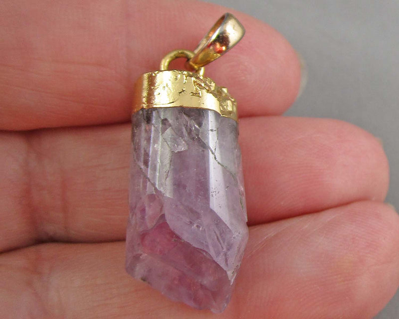 Amethyst Gemstone Pendant (Vintage) H066-6