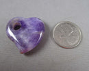 Amethyst Heart Big Hole Bead 30mm 1pc C754