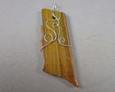 Tiger Eye Gemstone Pendant (Vintage) H088-7