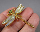 Rhinestone Dragonfly Brooch (Vintage) H088-11