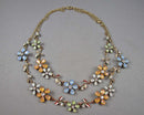 Beautiful Rhinestone Flower Necklace Vintage H088-13