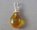 Amber Gemstone Pendant 925 Sterling Silver (Vintage) H088-15