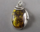 Amber Gemstone Pendant 925 Sterling Silver (Vintage) H088-21