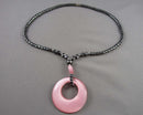 Hematite & Cats Eye Necklace (Vintage) H088-21