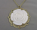 Mother of Pearl Pendant Necklace (Vintage) H088-24