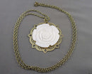 Mother of Pearl Pendant Necklace (Vintage) H088-24