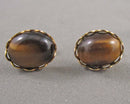Tiger Eye Gemstone Earrings (Vintage) H0090-5