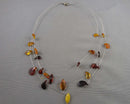 Amber Gemstone Necklace 925 Sterling Silver (Vintage) H090-6