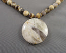 Agate Gemstone Pendant Necklace (Vintage) H090-7