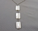 Mother of Pearl Gemstone Necklace 925 Sterling Silver (Vintage) H090-8