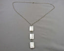 Mother of Pearl Gemstone Necklace 925 Sterling Silver (Vintage) H090-8