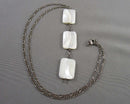 Mother of Pearl Gemstone Necklace 925 Sterling Silver (Vintage) H090-8