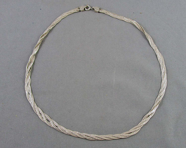 3mm Braided Herringbone Chain Sterling Silver 925 (Vintage) B047-1