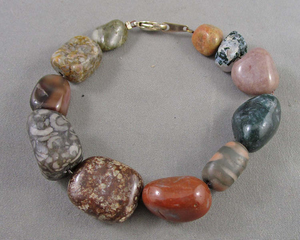 Fancy Jasper Stone Bracelet (Vintage) H068-2
