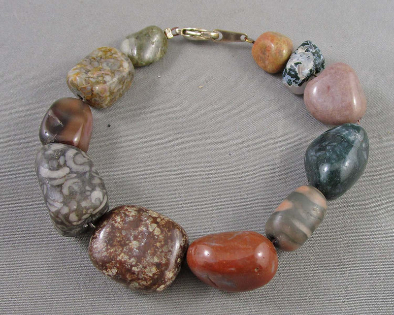 Fancy Jasper Stone Bracelet (Vintage) H068-2