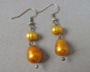 Natural Pearl Gemstone Earrings (Vintage) H090-17