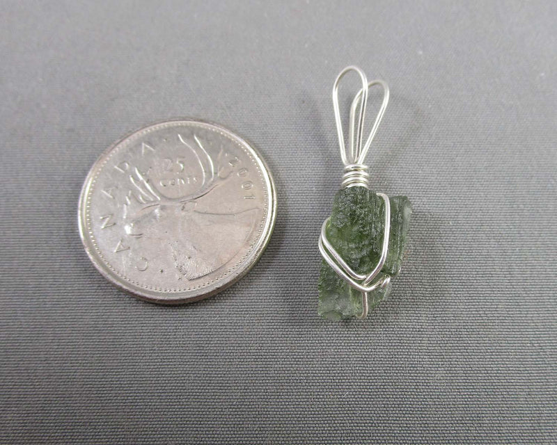 Moldavite Crystal Pendant (925 Sterling Silver) 1pc B103-6