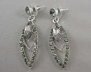Grey Crystal Rhinestone Earrings (Vintage) H090-24