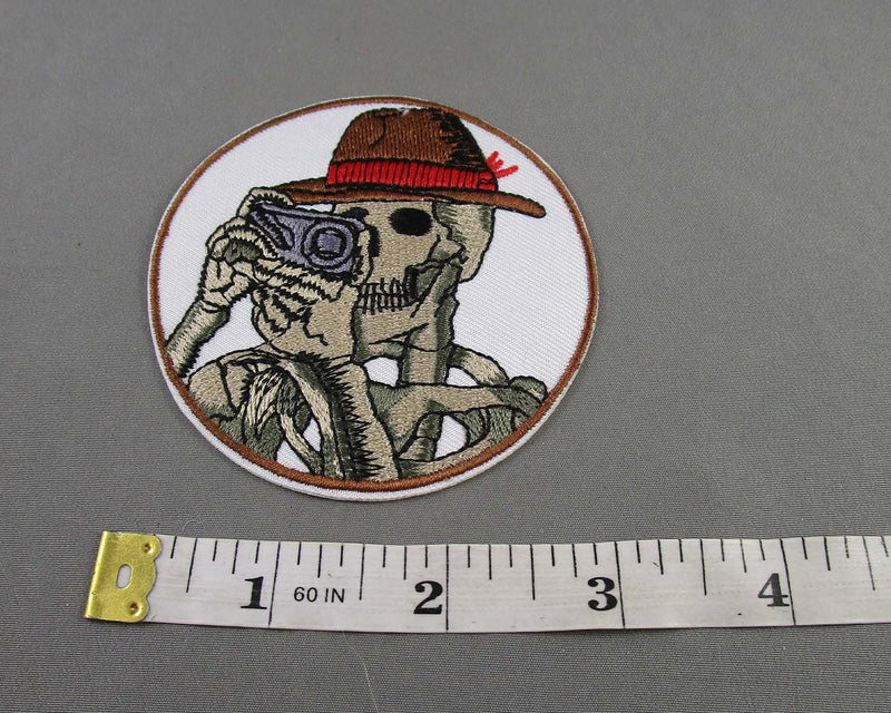 Skeleton Photographer Iron on Patch 1pc J043