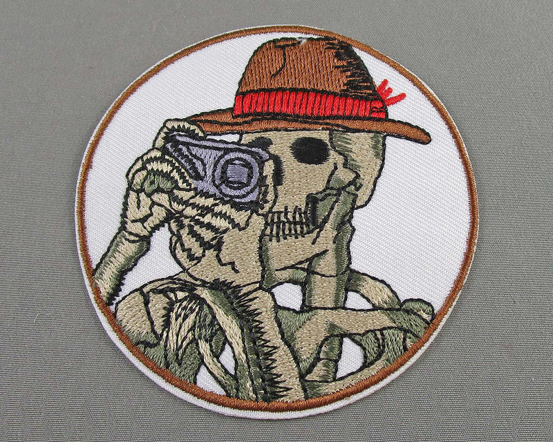 Skeleton Photographer Iron on Patch 1pc J043