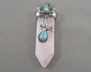 Rose Quartz Gemstone Pendant (Vintage) H093-2