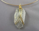 Prasiolite Gemstone Pendant Necklace (Vintage) H093-3