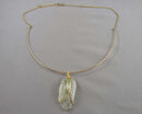 Prasiolite Gemstone Pendant Necklace (Vintage) H093-3