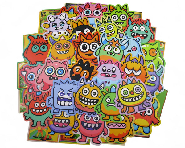 Monsters Sticker Pack - Waterproof PVC Stickers 50pc J045