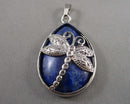 Lapis Lazuli Gemstone Dragonfly Pendant (Vintage) H093-9