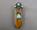 Tiger Eye Gemstone Pendant (Vintage) H093-11