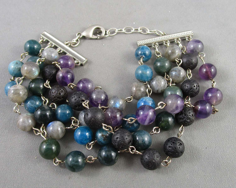 Multi Gemstone Vintage Bracelet H076-9