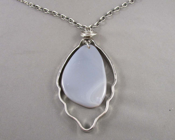 Agate Gemstone Necklace Vintage H076-12