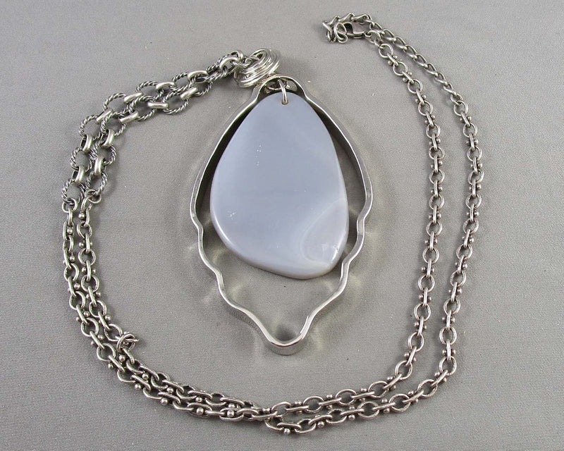 Agate Gemstone Necklace Vintage H076-12
