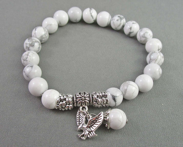 Eagle Animal Totem Howlite Bracelet 1pc C371