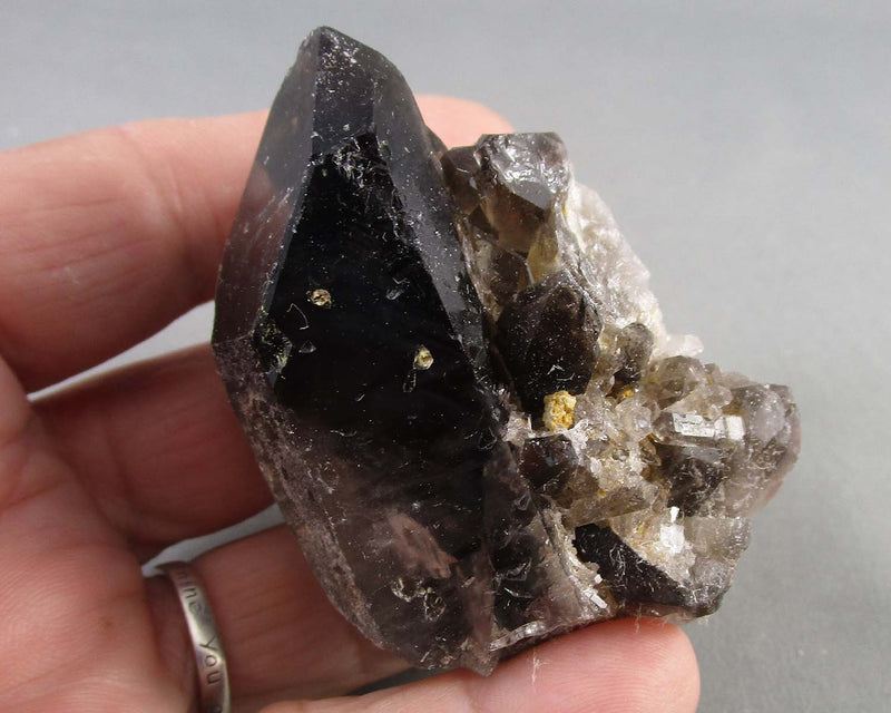 Black Quartz Crystal Cluster 1pc B032-1