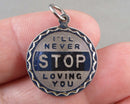 "I'll Never Stop Loving You" Pendant 925 Sterling Silver (Vintage) H093-29
