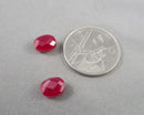Ruby Flat Oval Beads 2pc 9x7mm C128