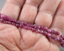 Ruby Faceted Flat Round Beads 4mm C146