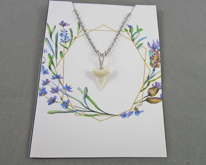 Shark Tooth Pendant Necklace 925 Sterling Silver J008