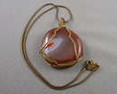 Agate Gemstone Pendant Necklace (Vintage) H094-9